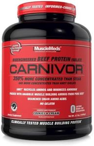 MuscleMeds Carnivor Beef Protein Isolate Powder, Cookies & Cream, 56 Servings, 1820 Gram, 64.1986 ounce, 4 pound