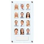 Get Acrylic Photo Frames - Clear 12 Pocket Image Staff, Student, Employee Display Board With Pocket Header. 506mm Height x 256mm Width (50cm x 26cm)