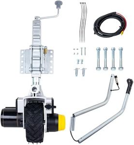 Novawinch Mini Mover 3-12V Electric Trailer Dolly - Motorized Jockey Wheel for Trailers up to 6000 lbs - Powered Forward and Reverse Steering Control - 8 Inch No Flat Tire - Clamp or Bolt Mount