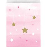 Creative Party PC322258 Large Pink Twinkle Little Star Paper Treat Bags-10 Pcs