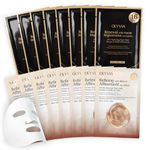 OLYVIA Face Sheet Mask Set, 16 Count | 8 Retinol + 8 Peptide Face Masks | Smoothing, Firming & Hydrating Facial Masks for Smoother, Firmer-Looking Skin