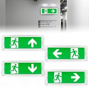Éclairage de secours LED à lumière continue éclairage de secours éclairage de secours panneau lumineux de sortie de secours avec batterie de secours 3h et 4 pictogrammes de sortie de secours idéal