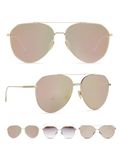 DIFF Eyewear - Dash - Designer Aviator Sunglasses for Men and Women - 100% UVA/UVB, Gold + Cherry Blossom Mirror