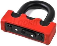 ABUS motorbike brake disc lock GRANIT™ Power XS 67 with XPlus™ cylinder - Motorbike lock with double shackle locking and reminder cable - Motorbike accessories - Red