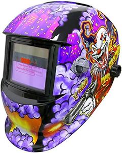 Zorax Auto Darking Welding Helmet (Joker), Large View, Solar & Battery Powered, Grinding Function, DIN9~13 Shade, Safety Gear