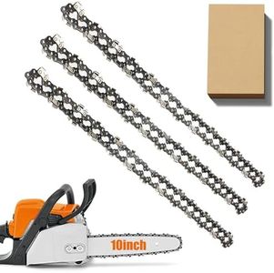 3 Pack Chainsaw Chain for 10 Inch (25cm) Bar, 40 Drive Links, 3/8"LP .050" Gauge, Replacement Chain fits for Bosch, Black & Decker, Makita, Ryobi and More Other Chainsaws