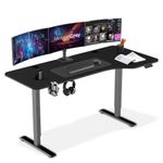 MotionGrey - Height Adjustable L Shaped Standing Desk, 160 x 60 cm, Corner Desk, L Shape Desk, Adjustable Computer Electric Sit Stand Desk Stand - Black Frame Motorized with Table Top (Black, 63 Inch)