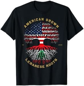 American Grown With Lebanese Roots Tree USA Flag Gifts Idea T-Shirt