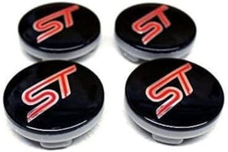 Luck16888 4PCS 54MM ST Racing Black RED Center Wheel HUB CAPS Emblem Cover CP9C-1A096-AA