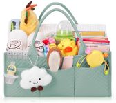 Skycase Large Diaper Caddy Organizer, Baby Organizers and Storage for Newborn Essentials Must Haves, Nursery Storage Basket for Baby Shower Gifts, Baby Registry Search for Boy or Girl - Green