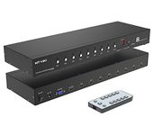 4K@60Hz HDMI Switch 8 Ports, MT-VIKI 8x1 4K HDMI Switcher 8 in 1 out Console IR Remote + RS232 + Rack Ears Support HDR HDCP2.2 + 4:4:4 Auto Scan Switch …