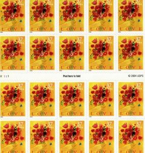 Love Bouquet 20 x 37 Cent US Postage Stamps Scot 3898