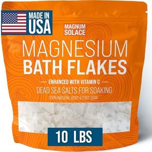 Magnesium Flakes for Bath - Magnesium Chloride Flakes - Dead Sea Salts for Soaking - Enhanced with Vitamin C Crystals, 10 LBS