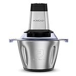 Homeasy Food Processor, Meat Blenders for Kitchen Meat Grinder 2.5L Food Chopper for Meat, Vegetables, Fruits and Nuts, Food Grinder Stainless Steel Bowl 500W 3 Speed