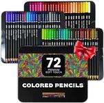 HIPPIE CRAFTER Color Pencils 72 Colored Pencils for Adult Coloring Books Artists Set Professional Premium Soft Pencil Colors for Drawing Sketch Books Art Supplies Artist Kid Beginner Sketching