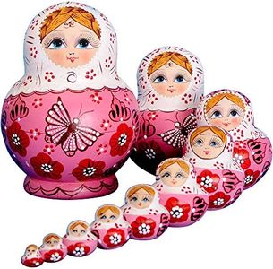 YAKELUS 10pcs Russian Nesting Dolls Matryoshka handmade01071