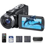 Camcorder Video Camera 4K Cam Corder 18X Digital Zoom Webcam Vlog Cameras Video Camcorder with 3.0" 270° Rotation Screen, 42MP Youtube Camera for Vlogging with Remote, 32GB SD Card & 2 Batteries