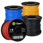 GEARit 16 Gauge Wire (100ft Each- Black/Red/Blue/Yellow) Copper Clad Aluminum CCA - Primary Automotive Power/Ground Battery Cable, Car Audio, Trailer Harness, Electrical - 400 Feet Total 16ga AWG Wire