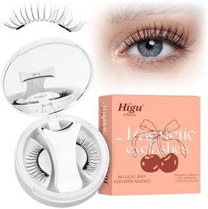 Higu clace Magnetic-Eyelashes Natural Look, 1 Pair Reusable Magnetic Lashes with Applicator, No Glue Needed Magnet Eyelashes Kit Easy to Wear and Remove(Style G)