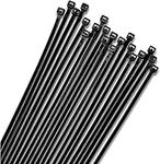 15" Black Zip Cable Ties (100 Pack), 120lbs Tensile Strength - Heavy Duty, Self-Locking Premium Nylon Cable Wire Ties for Indoor and Outdoor by Bolt Dropper (Black)