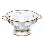 MacKenzie-Childs Sterling Check Enamel Colander, Kitchen Sink Strainer, Small