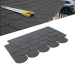 Pack of 18pcs Asphalt Roof Shingles 2.61sqm Self-Adhesive Sheds Roofing Felt Shingles Tiles for Most Roof of Sheds Arbour Porch Wendy House Doghouse Log Cabin (Fish-Scale Shingles, Grey)