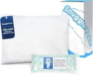Snuggle-Pedic Adjustable Cooling Pillow - Shredded Memory Foam Pillows for Side, Stomach & Back Sleepers - Fluffy or Firm - Keeps Shape - College Dorm Room Essentials for Girls and Guys - Standard
