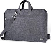 Voova Laptop Bag Case 17 17.3 Inch, Waterproof Computer Sleeve with Shoulder Strap, Slim Briefcase Messenger Bag for 17-18 Inch MacBook HP Lenovo Acer Asus Dell Laptop, Men Women, Grey