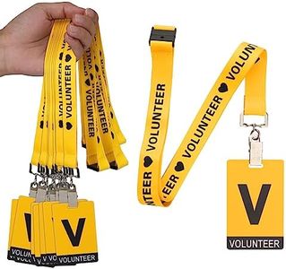 25pcs Volunteer Lanyard with 25pcs Volunteer ID Badge, Volunteer Lanyards with Badges Volunteer Lanyards with Badges for Company Campus School Exhibition Events(Yellow)