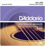 D'Addario EJ26 Phosphor Bronze String Set - Custom Light (11-52) - With 6 Free Plectrums