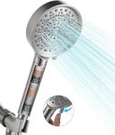 Cobbe Handheld Shower Head with Filter, High Pressure 6 Spray Mode Showerhead with 60" Hose, Bracket and Water Softener Filters Beads for Hard Water Remove Chlorine, Brushed Nickel