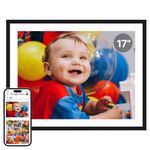 Cozyla Digital Picture Frame Large 17 Inch Digital Photo Frame Share Pictures via Email Google Photos Web Browser App Electronic Picture Frame Slideshow Free Unlimited Storage Video Picture Frame Mat