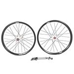 BMX Wheelset 20" 406 Disc Brake Aluminum Alloy Double Wall Rims Bicycle Wheelse Folding Wheel Set Quick Release Clincher Wheelset Fit 8 9 10 Speed Cassette (Color : White, Size : 406)