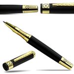 M Mirage Luxury Travel Pen Gift Set for Men and Women - Elegant Rollerball Pen Black Ink - Blended with Black and Gold motif - Ink Refill - Gift Box - Pen Case Pouch for (The Pen)