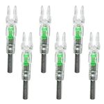 GUGA 6Pcs Lighted Nocks for Arrows with .244"/6.2mm Inside Diameter.Automatic Light Up When Shooting(Green)