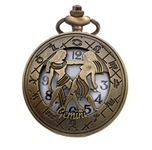 Tiny Tim Gemini Zodiac Sign Vintage Working Gandhi Style Pocket Watch for Men & Woman Antique Gift (Gemini)