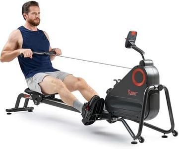 Sunny Health & Fitness Magnetic Rowing Machine for Home Gym, Ultra-Quiet Dual Rail Rower with Compact Storage, Easy Assembly & Free SunnyFit App