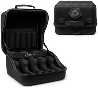GRITR Pistol Pod for Multiple Handguns - Tactical Pistol Bag with Removable 6-Mag Caddy, Built-in Eye Protection Shelf, Custom Hard Foam Insert - Gun Range Case for Shooting Accessories