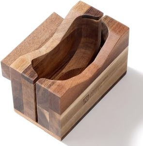 Annie & Mia Design Premium Acacia Wood Bagel Slicer For Large Bagel Stylish Hand Crafted Wood Bagel Cutter With Ergonomic Designed Handle Grip