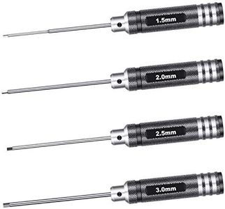 Neewer Lightweight Titanium Nitride Coating Hex Driver Wrench 4 Piece Set, Hex Screw driver Tools Kit Set for RC Helicopter (1.5mm/2mm/2.5mm/3.0mm)