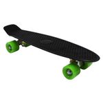 CHARLES BENTLEY 22 Inch Beginner Skateboard For Kids, Teenagers, And Adults, Retro, Plastic, For Street, Park, Penny Board Cruiser, Multiple Colours, High Performance, 1.9kg, In Black (57.5x14.5x10cm)