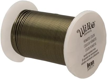 The Beadsmith Wire Elements 20-Gauge Lacquered Tarnish-Resistant Copper Wire for Jewelry Making, 15 Yard, 13.72 Meter Spool (Hematite Color)