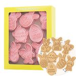 Tuxxzis 8-PCS Easter Cookie Cutters Set 3D Easter Bunny Egg Chicks Shape Cookie Cutters for Easter Party Favors and Supplies