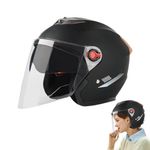 Adult Motorcycle Helmet, Open Face Motorcycle Helmet, 3/4 Moped Helmets for Adult Women Men, Motorbike Crash Helmet, Motorcycle Helmets with Visor for Scooter