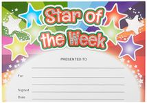 SuperStickers 'Star of The Week' Rainbow Sparkling Certificates. A5 certificates. Pack of 20.