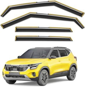 Deejecsun in-Channel Window Rain Guards Fit for Kia Seltos 2021-2026 Rain Guards Extra Durable Window Deflectors Visors Vent Visors Vent Shades Car Accessories -4 pcs