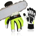 Vgo... Chainsaw Gloves,12-Layer Chainsaw Protection on Both Hands Back,Safety Goat leather Work Gloves,Mechanic Gloves(1 Pair,Size M,Hi-Viz Green, GA9810CS)