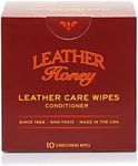 Leather Honey Leather Conditioner Wipes - Quality Leather Care, Made in the USA Since 1968 - Leather Conditioner for Auto Interiors, Furniture, Shoes, Bags, Accessories & Apparel - 10 Wipes