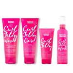 Umberto Giannini Curl Jelly Kit - Curl Scrunching Jelly, Curl Wash Shampoo, Curl Care Conditioner & Curl Jelly Refresh Styling Spray - Vegan & Cruelty Free Hair Wash and Style Kit