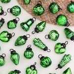 Green Christmas Ornaments- 50 Piece- Glass Christmas Ornaments -Green Christmas Decorations- Vintage Green Christmas Tree Ornaments- Christmas Tree Decorations- Mini Ornaments- Green Christmas Balls